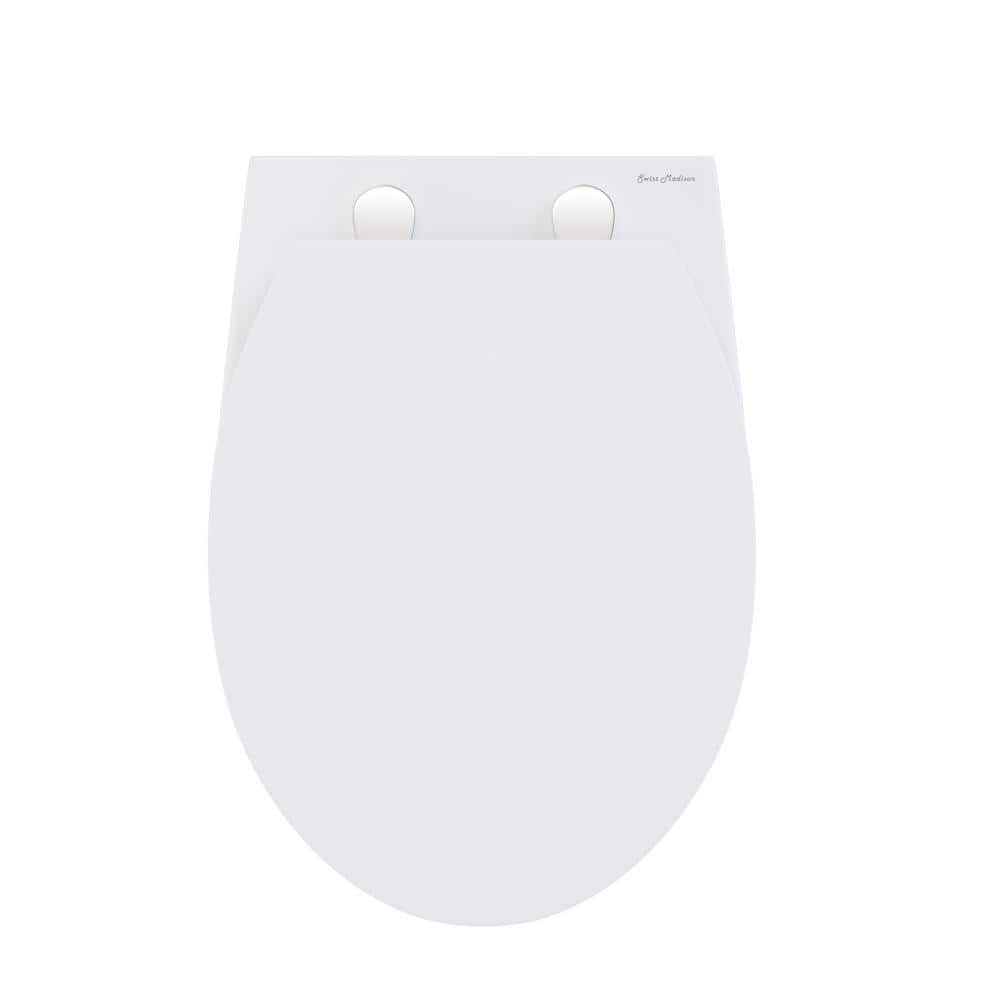 Glossy White Ceramic Wall-Hung Elongated Toilet Bowl