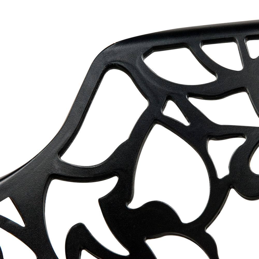 Devon Black Aluminum Stackable Outdoor Dining Chairs, Set of 4