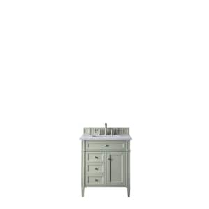 Brittany 30.0 in. W x 23.5 in. D x 34 in. H Bathroom Vanity in Sage Green with Arctic Fall Solid Surface Top
