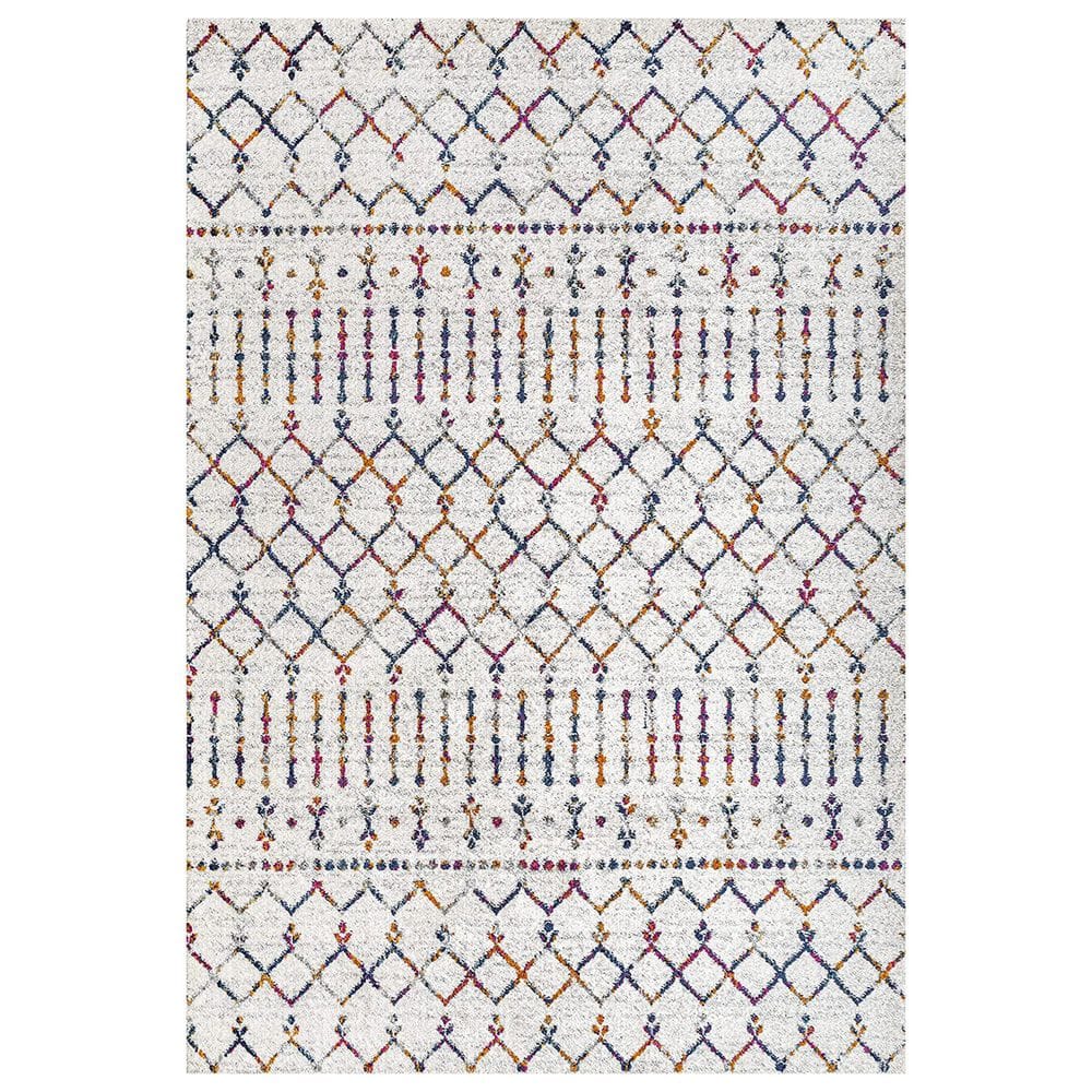 Multi-Colored Polypropylene 4 ft. x 6 ft. Trellis Indoor Area Rug