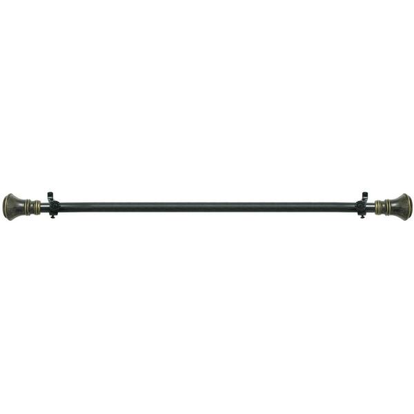 ACHIM Buono II Black Laya Decorative Rod and Finial - 66 in. to 120 in.