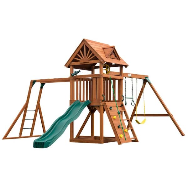 Swing N Slide Playsets Professionally, Sun Palace Ii Wooden Playset With Monkey Bars