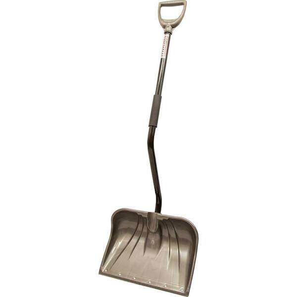 Rugg Manufacturing 18 in. Ergonomic Steel Handle and Poly Combo with Wearstrip Snow Shovel