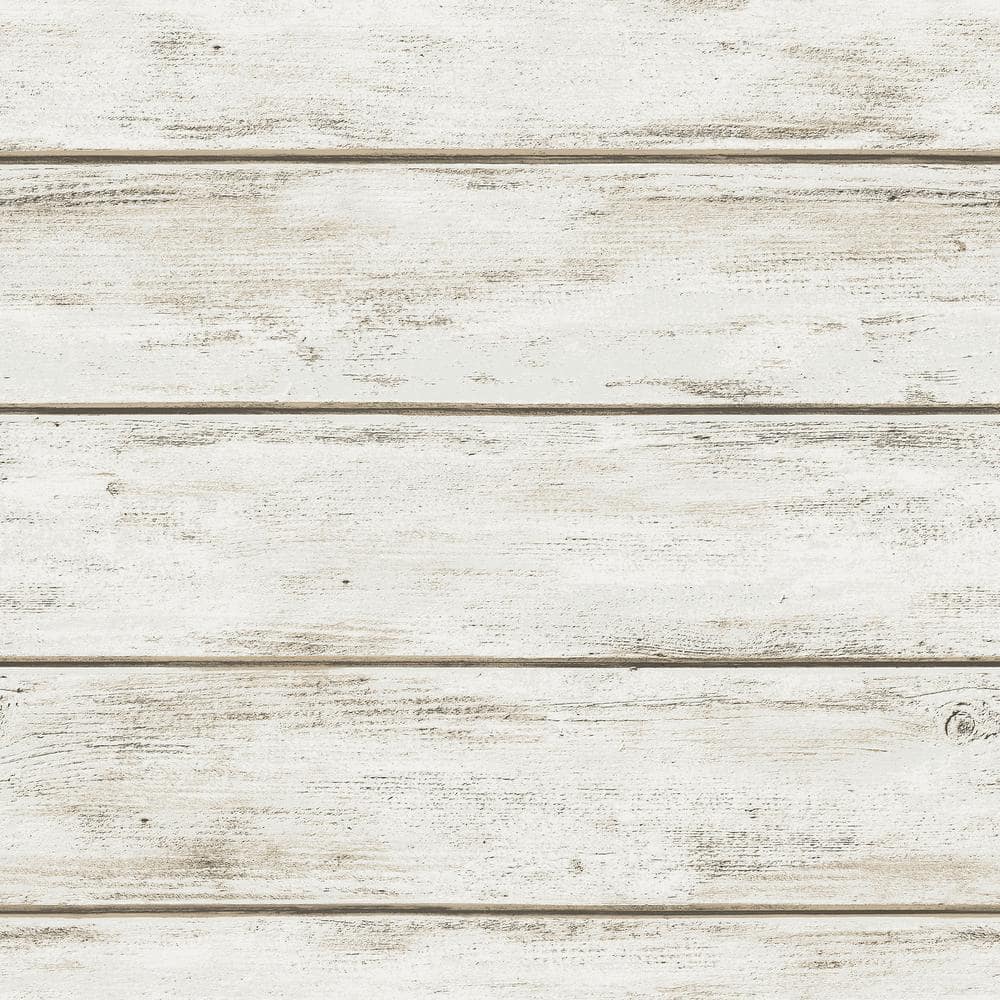 InHome White Washed Plank Peel and Stick Wallpaper NHS3760 - The Home Depot