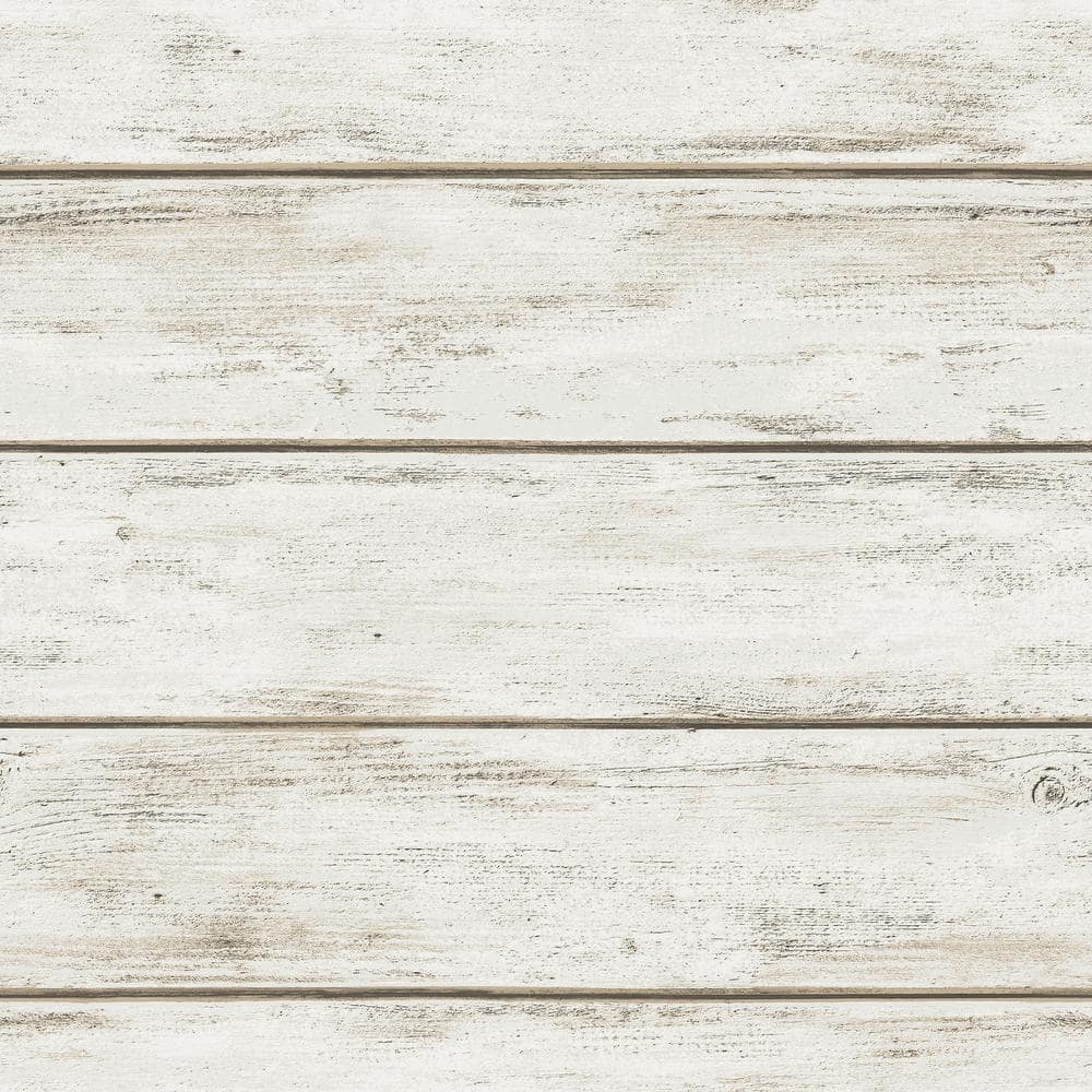InHome White Washed Plank Peel and Stick Wallpaper Sample NHS3760SAM