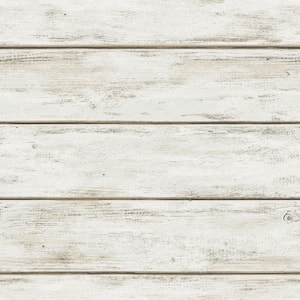 White Washed Plank Peel and Stick Wallpaper Sample