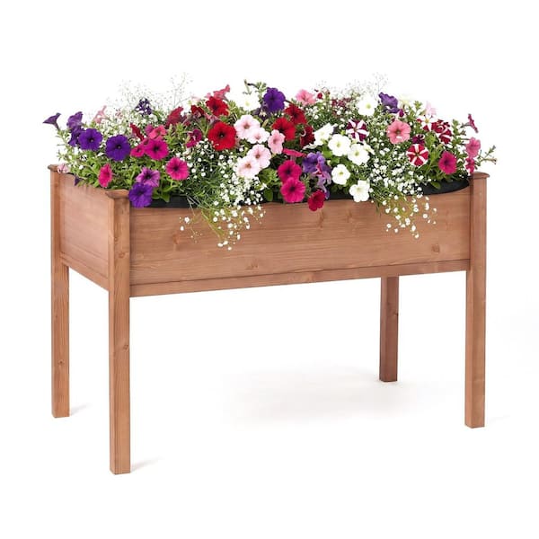 Siavonce 48 in. x 24 in. x 30 in. Wood Raised Garden Bed, Elevated