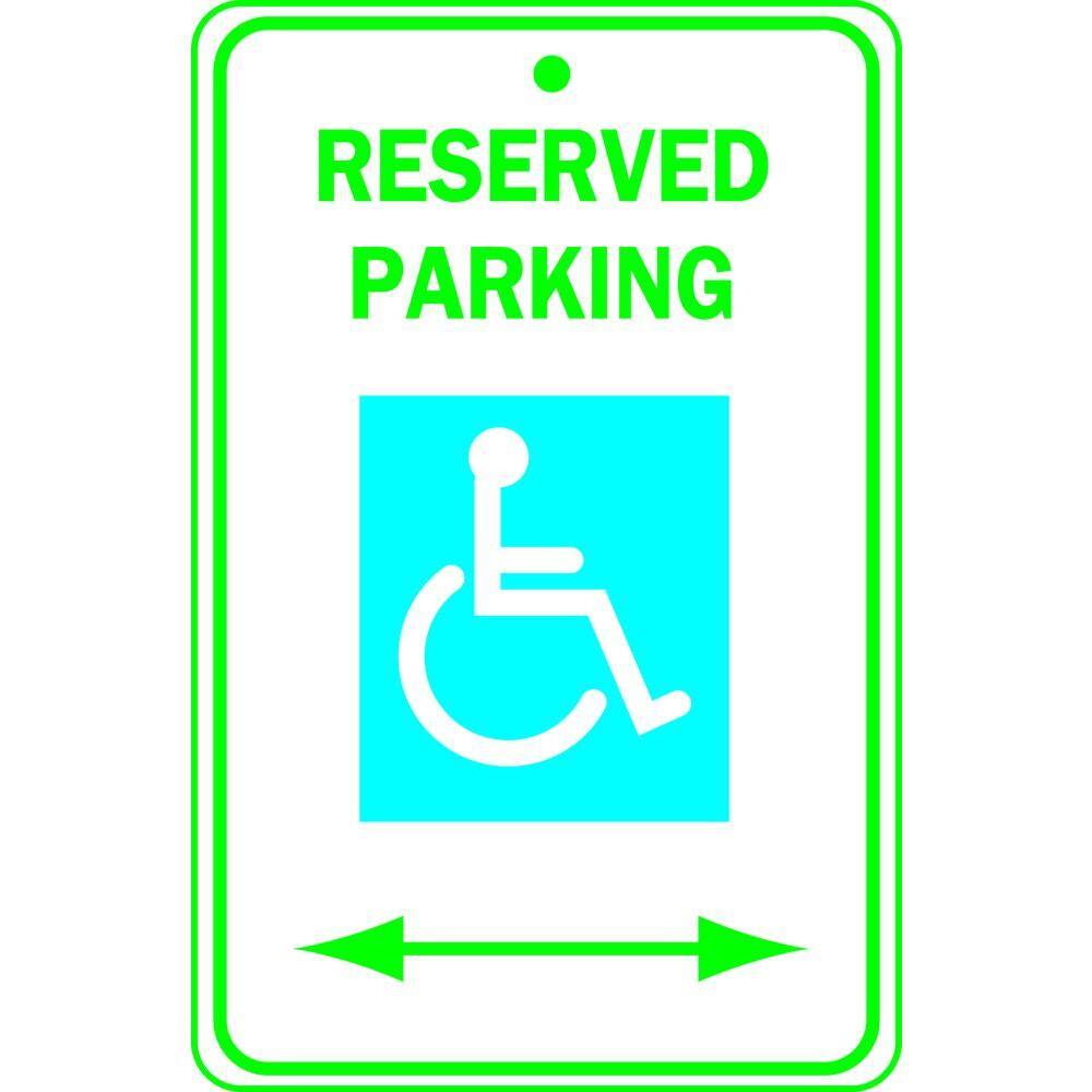 Aluminum Blue & White Handicap Parking Space Signs 