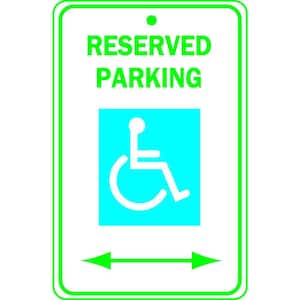 18 in. x 12 in. Aluminum Reserved Parking Handicapped Sign