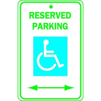 18 x 12 18 x 12 0.040 Aluminum New York NMC TMS326GReserved Parking Handicapped Sign 