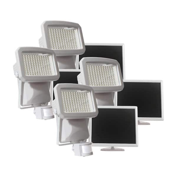 NATURE POWER 144 LED White Solar Powered Motion Activated Security Light (4-Pack)