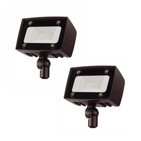 PROBRITE 150-Watt Equivalent Integrated Outdoor LED Flood Light, 2000 Lumens, Outdoor Security Light (2-Pack)