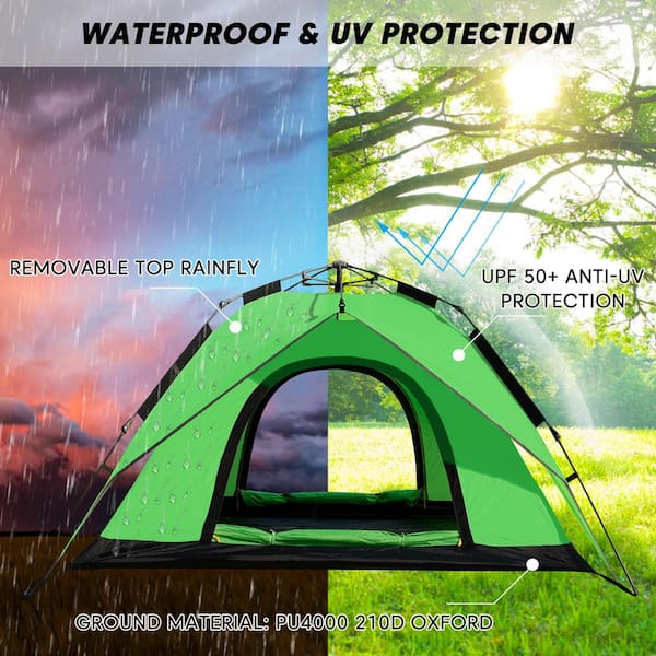 8 ft. x 7 ft. Pop-up 4-Person Dome Camping Tent