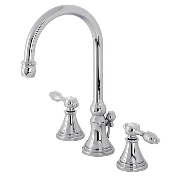 Kingston Brass Tudor 8 in. Widespread 2-Handle Bathroom Faucet in Polished Chrome
