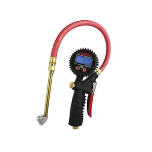 Pro Digital Pistol Grip Inflator Gauge with Dual Head Chuck and 15 in. Hose
