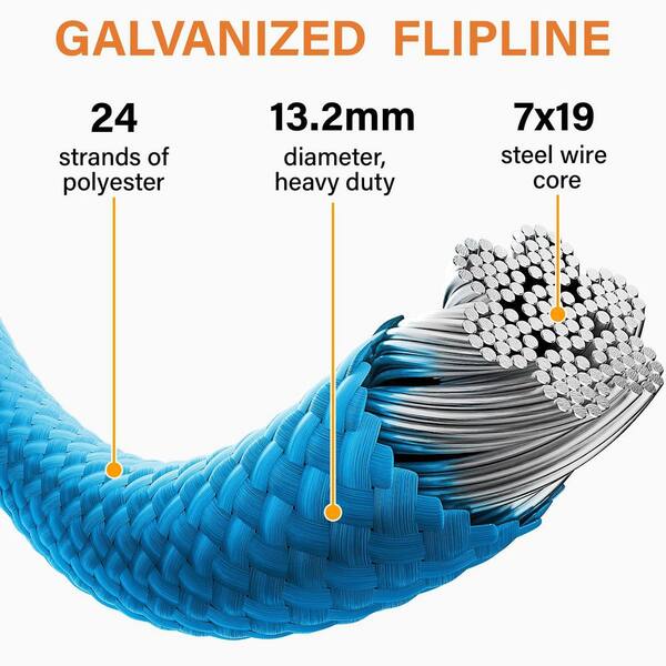 NVNOO 1/2 in. x 10 ft. Galvanized Steel Wire Core Flipline