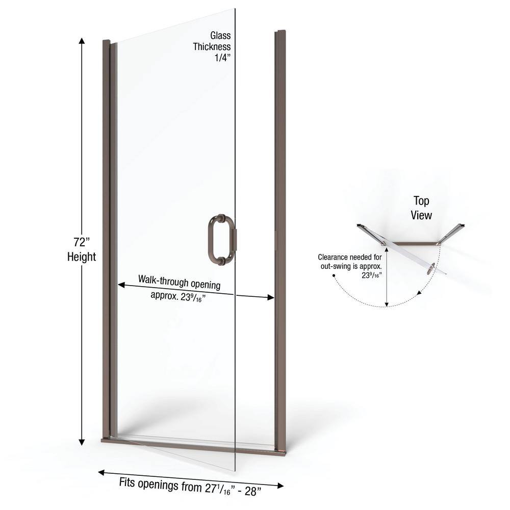 Infinity Oil Rubbed Bronze Semi-Frameless Shower Door