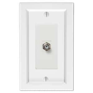 Woodmore 1 Gang Coax Wood Wall Plate - White