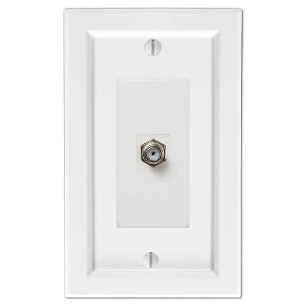 AMERELLE Woodmore 1 Gang Coax Wood Wall Plate - White