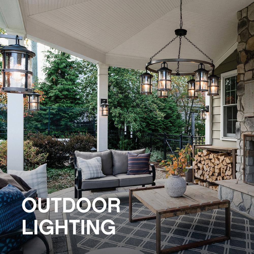Buckeye Bronze 15.5" Clear Seedy Glass Outdoor LED Wall Sconce