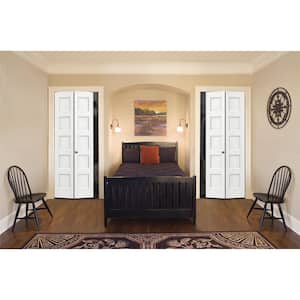 30 in. x 80 in. Conmore White Paint Smooth Hollow Core Molded Composite Interior Closet Bi-Fold Door