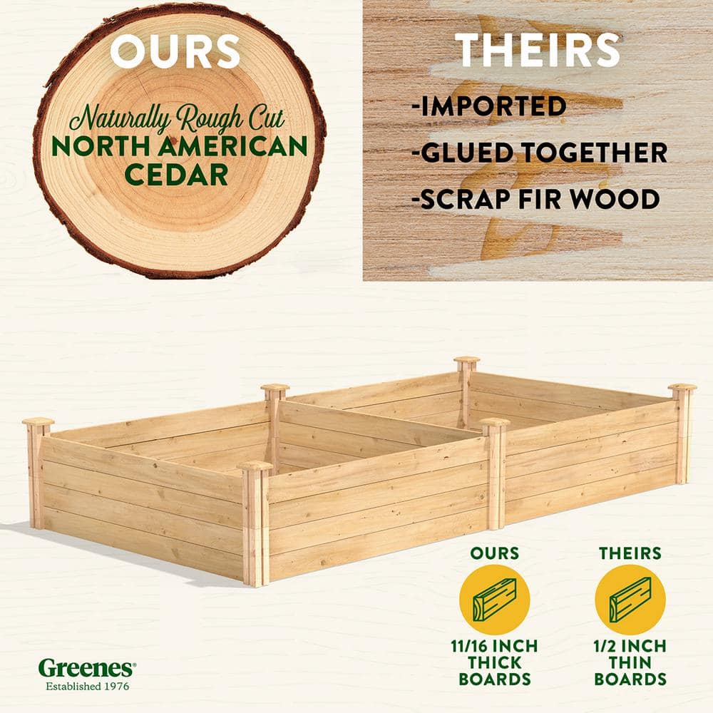 Natural Cedar 4' x 8' x 14" Raised Garden Bed