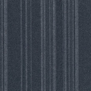 Adirondack - Ocean - Blue Commercial 24 x 24 in. Peel and Stick Carpet Tile Square (60 sq. ft.)