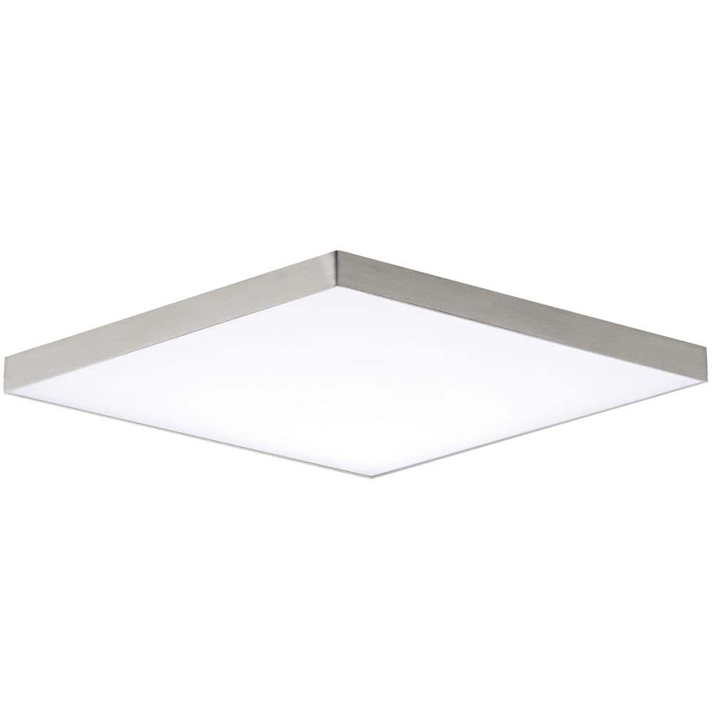 Satin Nickel 15" LED Flush Mount with White Acrylic Diffuser