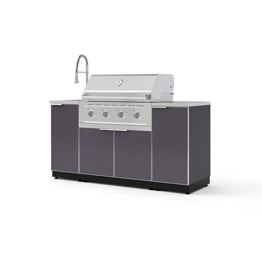 "Outdoor Kitchen 5-Piece 4-Burners Natural Gas Grill Island in Gray w/36"" Performance Grill & Stainless Steel Countertop" price history on PriceWatchPro