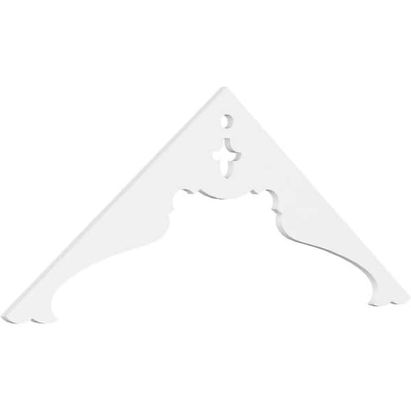 Ekena Millwork 1 in. x 72 in. x 27 in. (9/12) Pitch Heath Gable Pediment Architectural Grade PVC Moulding