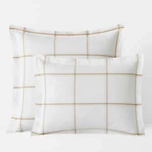 Window Pane Plaid T200 Yarn Dyed Cotton Percale Sham