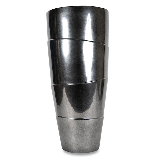Vasesource Catena 31.5 in. x 14.75 in. x 14.75 in. Platinum Fiberstone Cocoon Planter