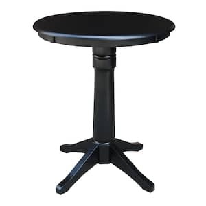 Olivia 30 in. Black Round Solid Wood Counter-height Dining Table