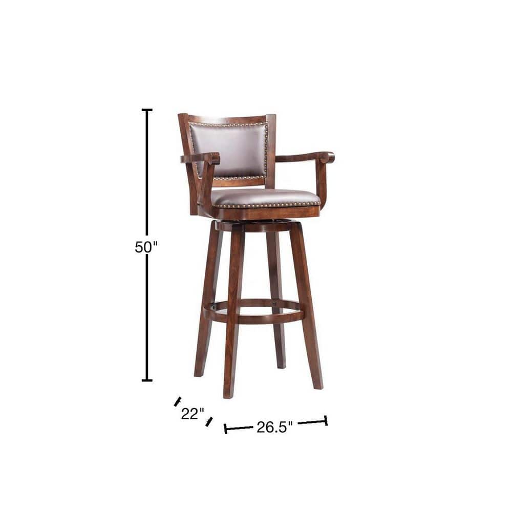 Broadmoor 41" Cappuccino Swivel Extra Tall Barstool with Leather