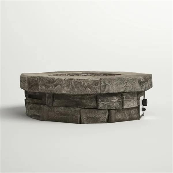 37" Outdoor Fire Pit Table 12" H PropanePowered with Fiber