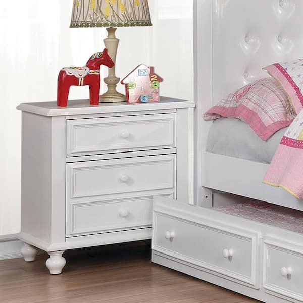 Furniture of America Edison 2-Drawer White Nightstand
