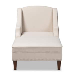 Leonie Beige Fabric Chaise Lounge