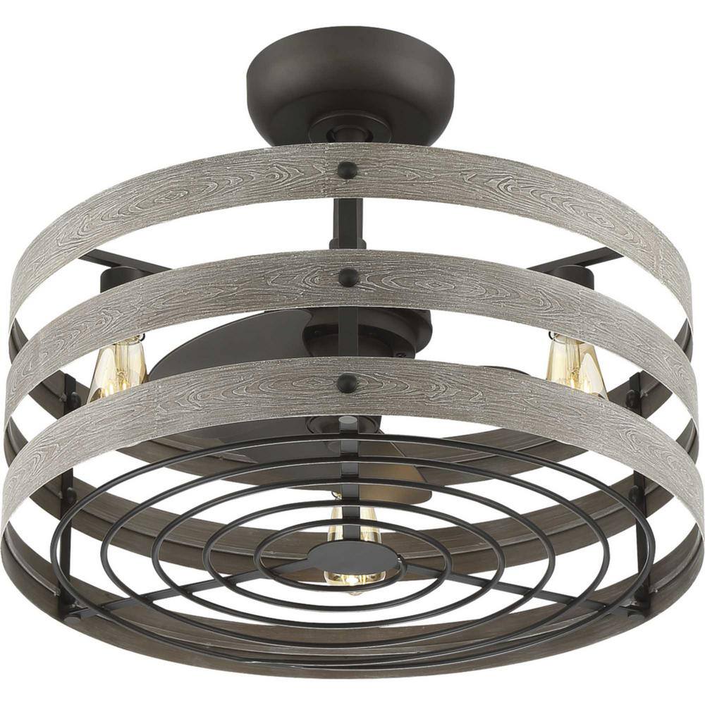Gulliver 23.5" Gray Wood and Metal Chandelier Ceiling Fan
