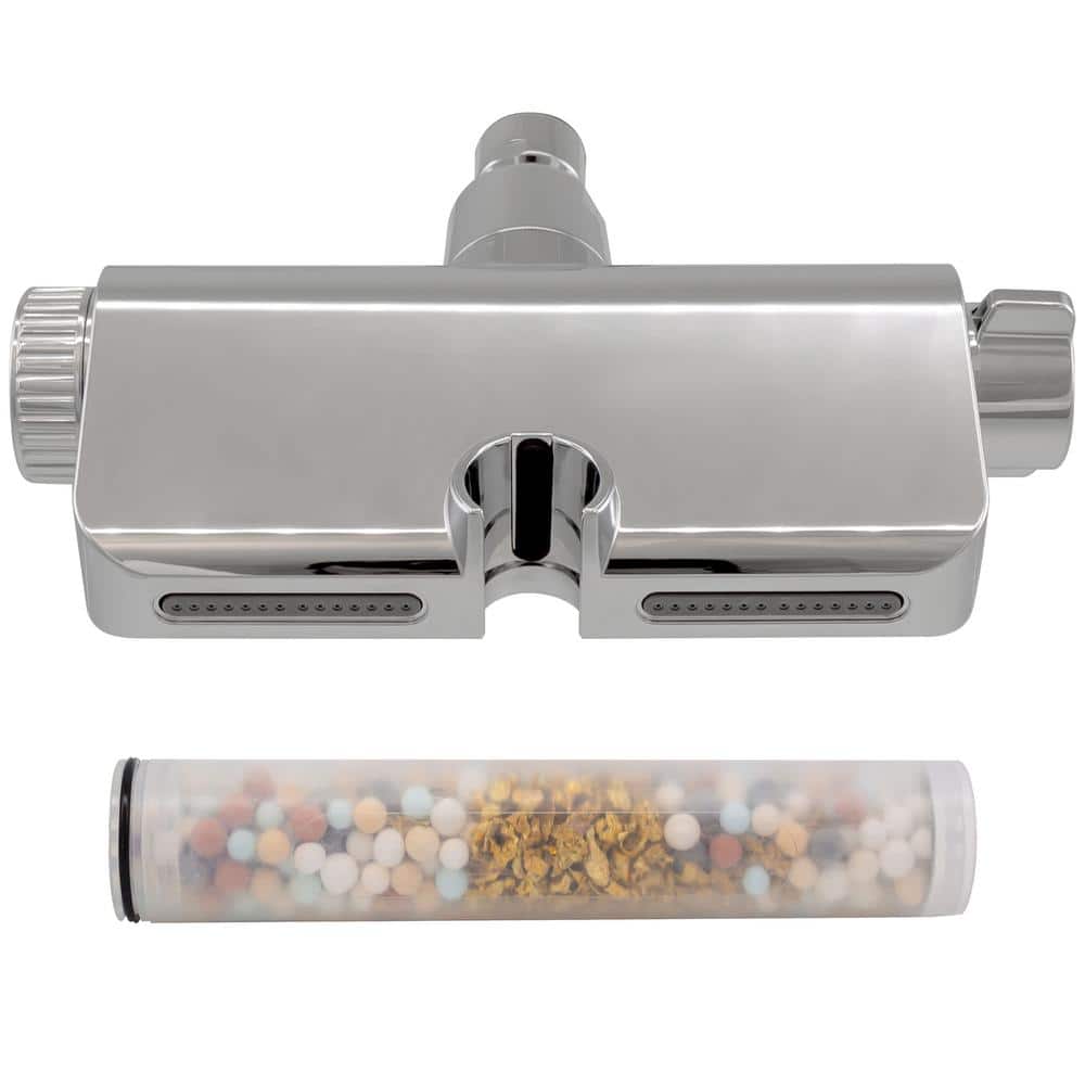 Chrome 10-Function Handheld Shower with Filter and Wall Mount