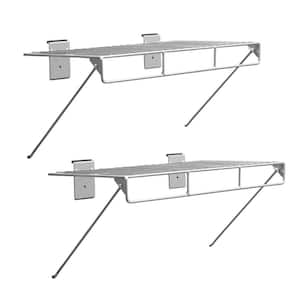 24 in. L x 12 in. W Slatwall Wire Shelf with Rail (2-Pack)