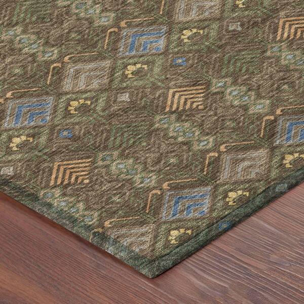 Chantille Machine Washable Indoor/Outdoor Abstract ACN2487 Chocolate 10 ft. x 14 ft. Area Rug