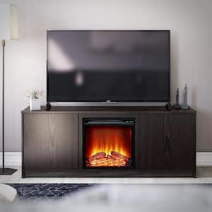 Ameriwood Home Carlbrook Electric Fireplace TV Stand, Espresso