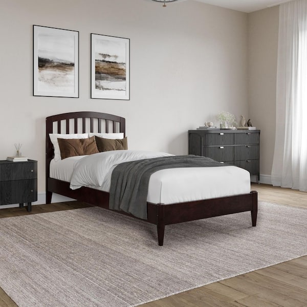 AFI Quincy Espresso Black Solid Wood Frame Twin XL Low Profile Platform Bed