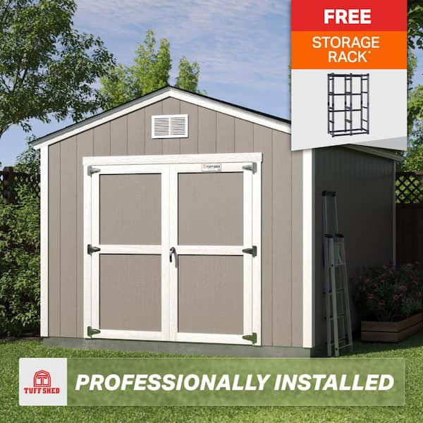 Professionally Installed Tahoe Genoa 10 ft. x 12 ft. Wood Storage Shed with 7 ft. High Sidewall (120 sq. ft.)