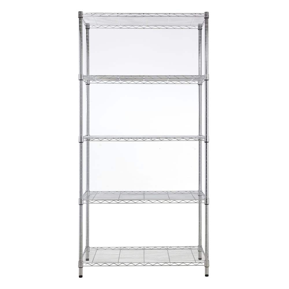 5 Tier Chrome Utility Wire Shelving Unit 14 in. x 36 in. x 72 in -  mzg, E3590180OH501AC