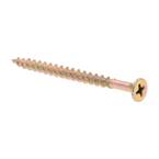 #8 x 2-1/2 in. Yellow Zinc Plated Case Hardened Steel Phillips Drive Bugle Head Particle Board Screws (50-Pack)