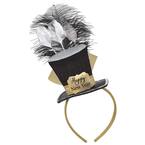 New Year's 10 in. Black, Silver and Gold Top Hat Fascinator (2-Pack)