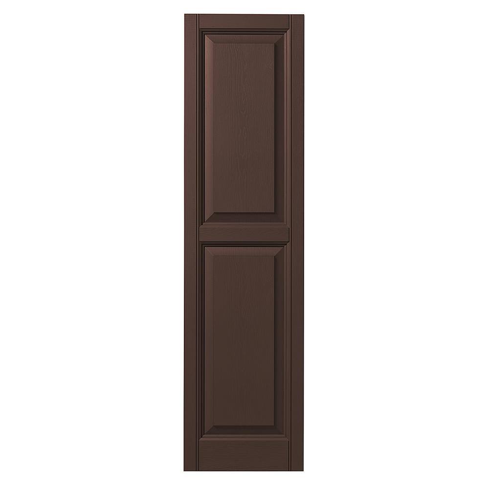 EVB14059BR Board & Batten Shutters - 59" Height Brown Exterior Window Shutters