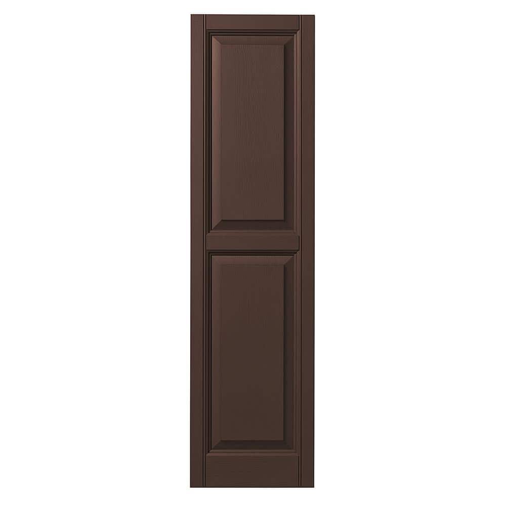 15 in. x 51 in. Raised Panel Polypropylene Shutters Pair in Terra Brown price history on PriceWatchPro