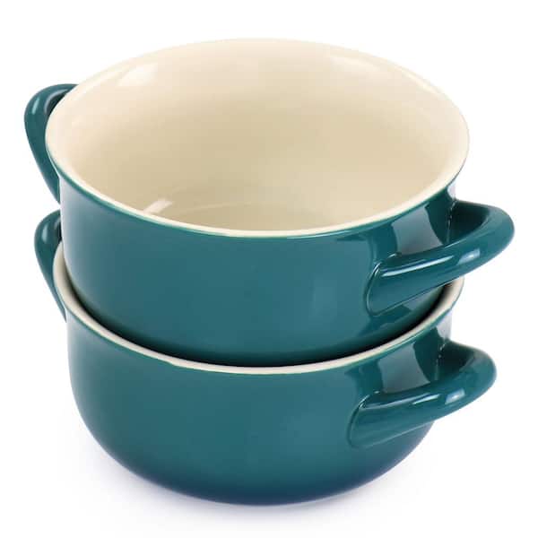 Crock-Pot 30 fl.oz Gradient Teal Stoneware Soup Bowl Set with Handles in Gradient Teal 985118004M - The Home Depot
